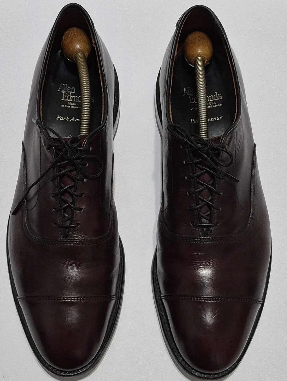 Allen Edmonds Park Avenue Cap-Toe Oxford Shoes Size 11.5 D. Burgundy.